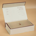 Angled open box of Pu’er tea mix with tangerine peel with inner cover