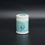 Qingshi Tablet bottle with teal label on dark gradient background